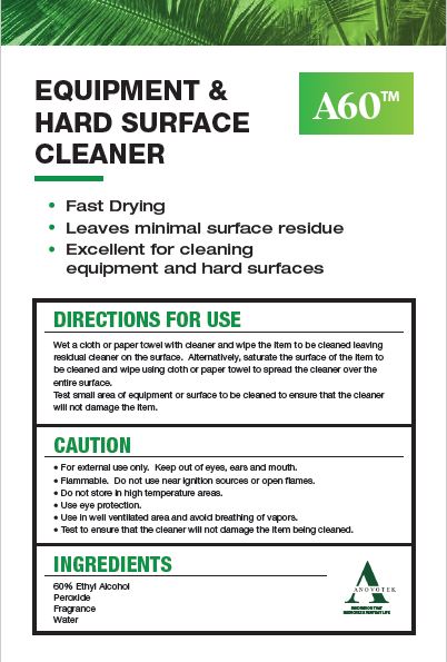 A60 Equipment and Hard Surface Cleaner