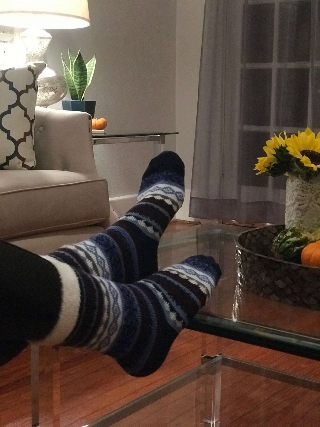 Soft Infuse Blue Diamond Sock: Aloe Infused Comfort Sock