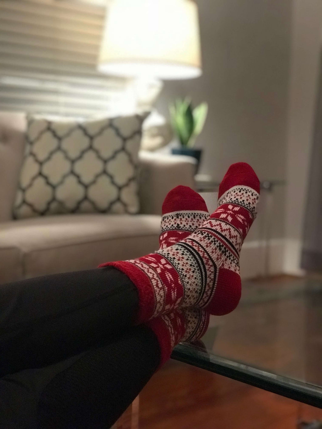 Soft Infuse Red Diamond Socks: Aloe Infused Comfort Sock