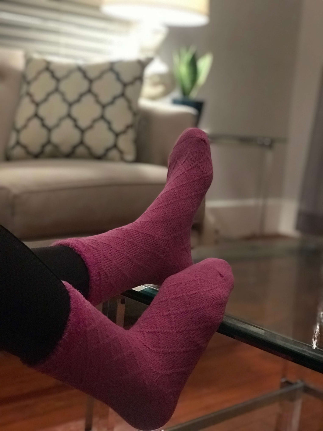 Purple Comfort Soft Infuse Socks: Aloe Infused Comfort Sock