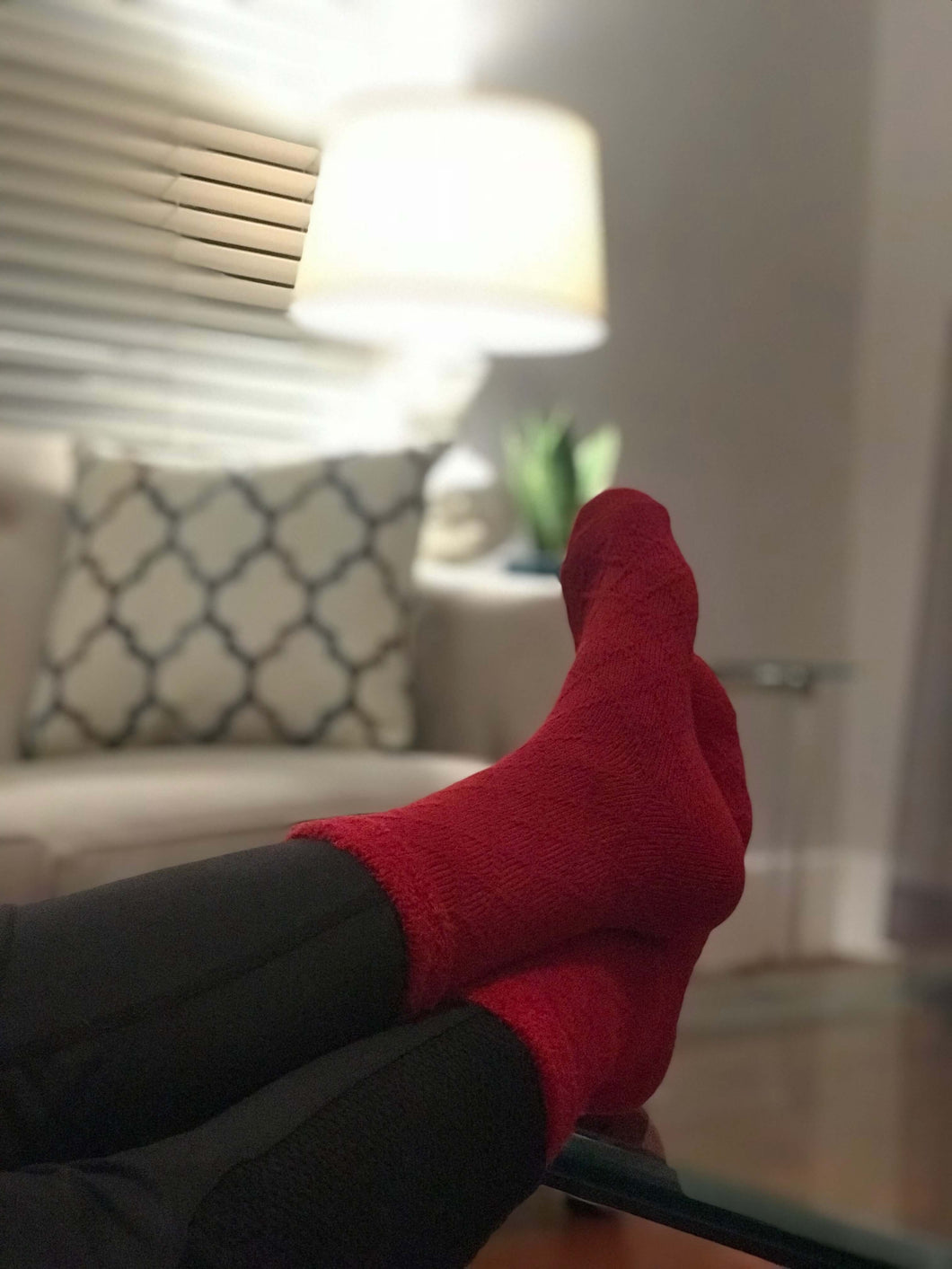 Red Soft Infuse Socks: Aloe Infused Comfort Sock